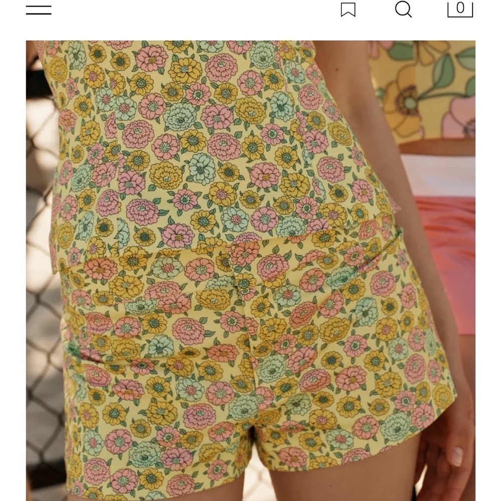 Zara Yellow Floral Women's Shorts